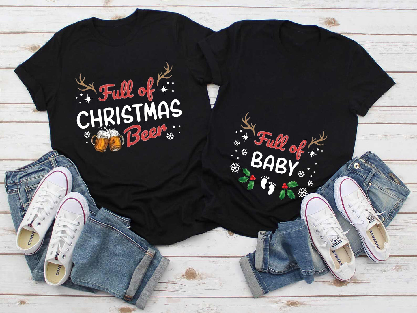 Full Of Baby Christmas Couple Sweatshirt