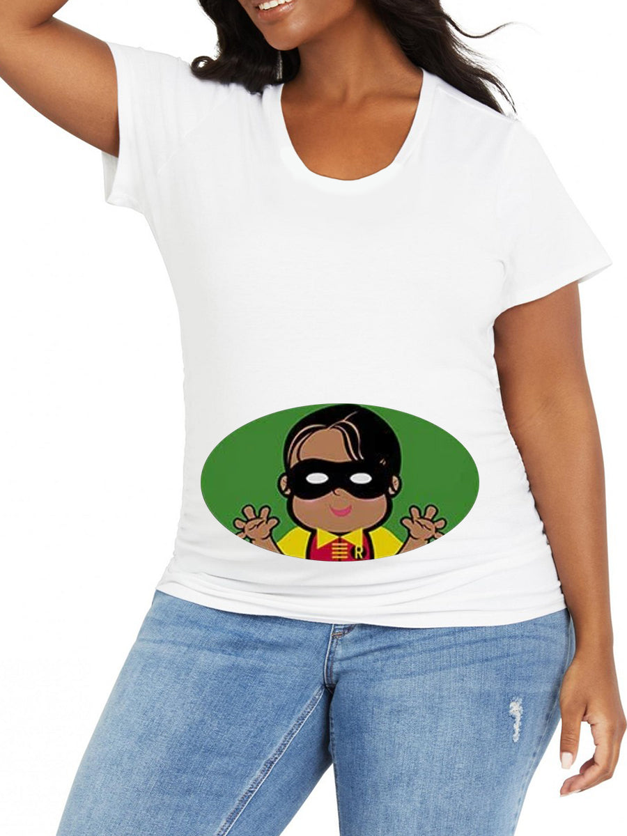 Black Baby Peeking Maternity Shirt