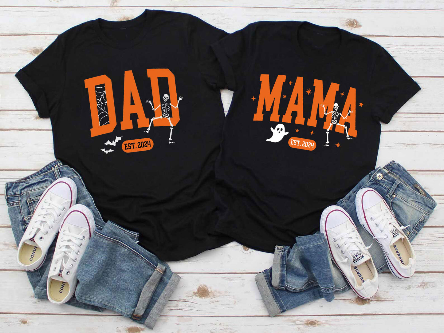 Mama to be Dad to be 2025 Halloween Couple Shirt