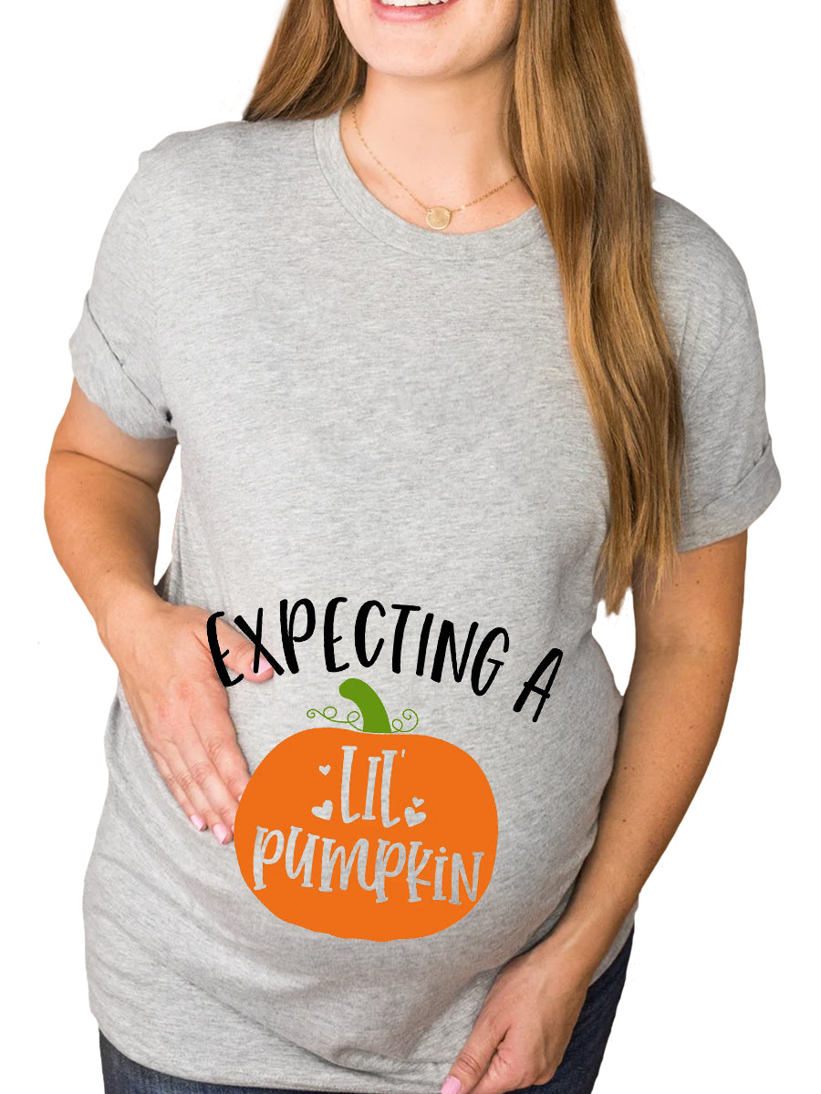 Expecting A Lil Pumpkin Announcement Maternity Shirt