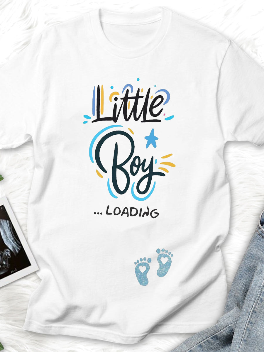 Little Boy Loading Gender Reveal Maternity Shirt