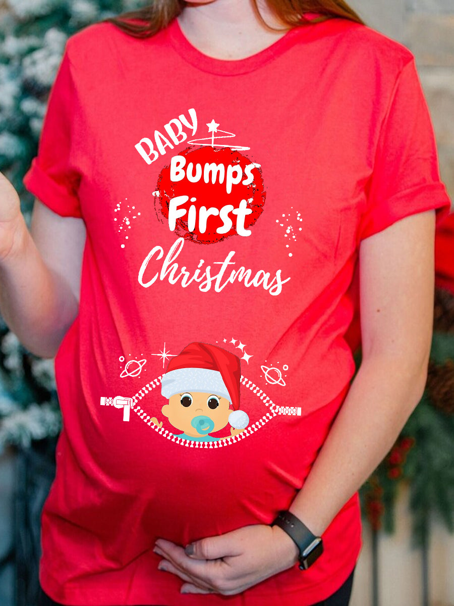 Baby Bump's First Christmas Maternity Shirt