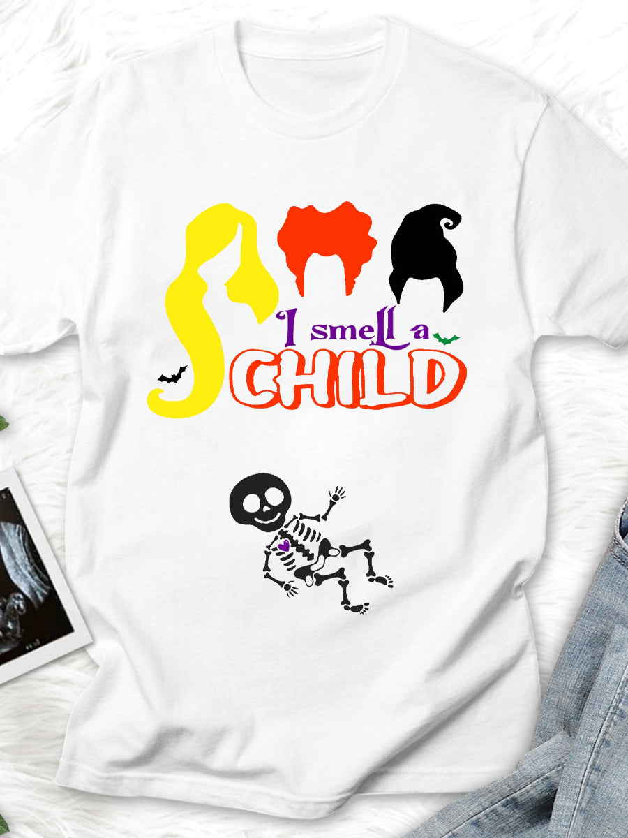 I Smell A Child Skeleton Baby Maternity Shirt