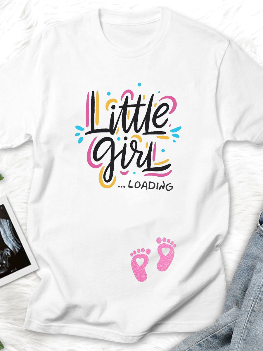 Little Girl Loading Gender Reveal Announcement Shirt