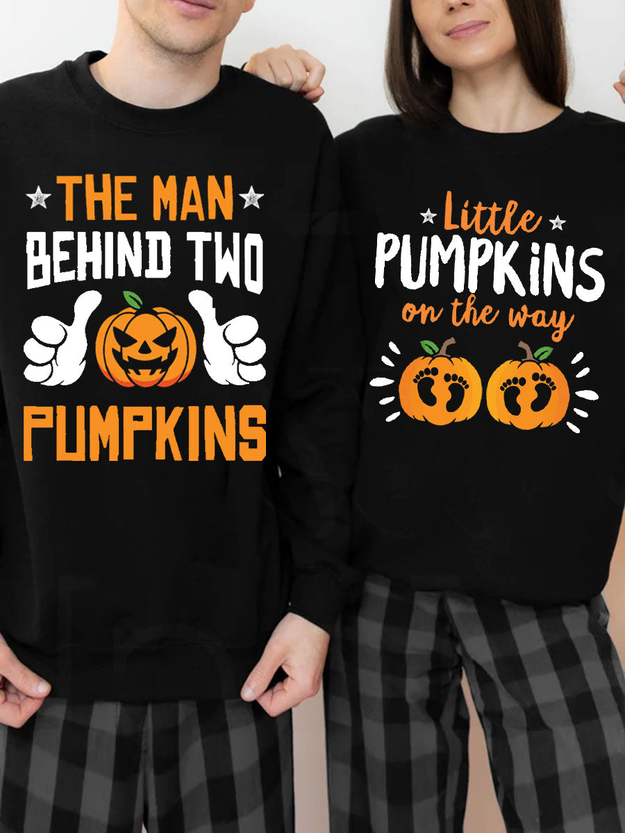 Little Pumpkins On The Way Twins Announcement Parents Shirt