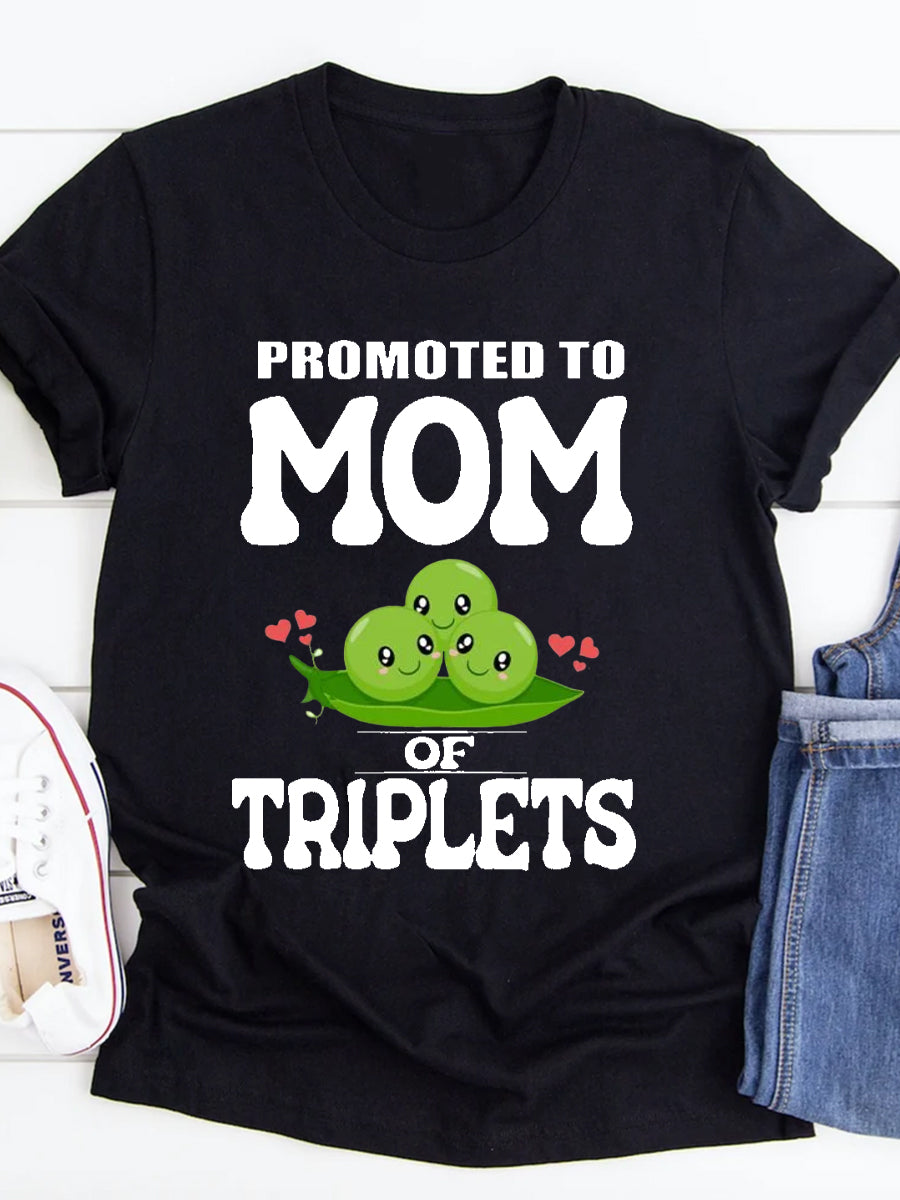 Promoted To Mom Of Triplets Maternity Shirt