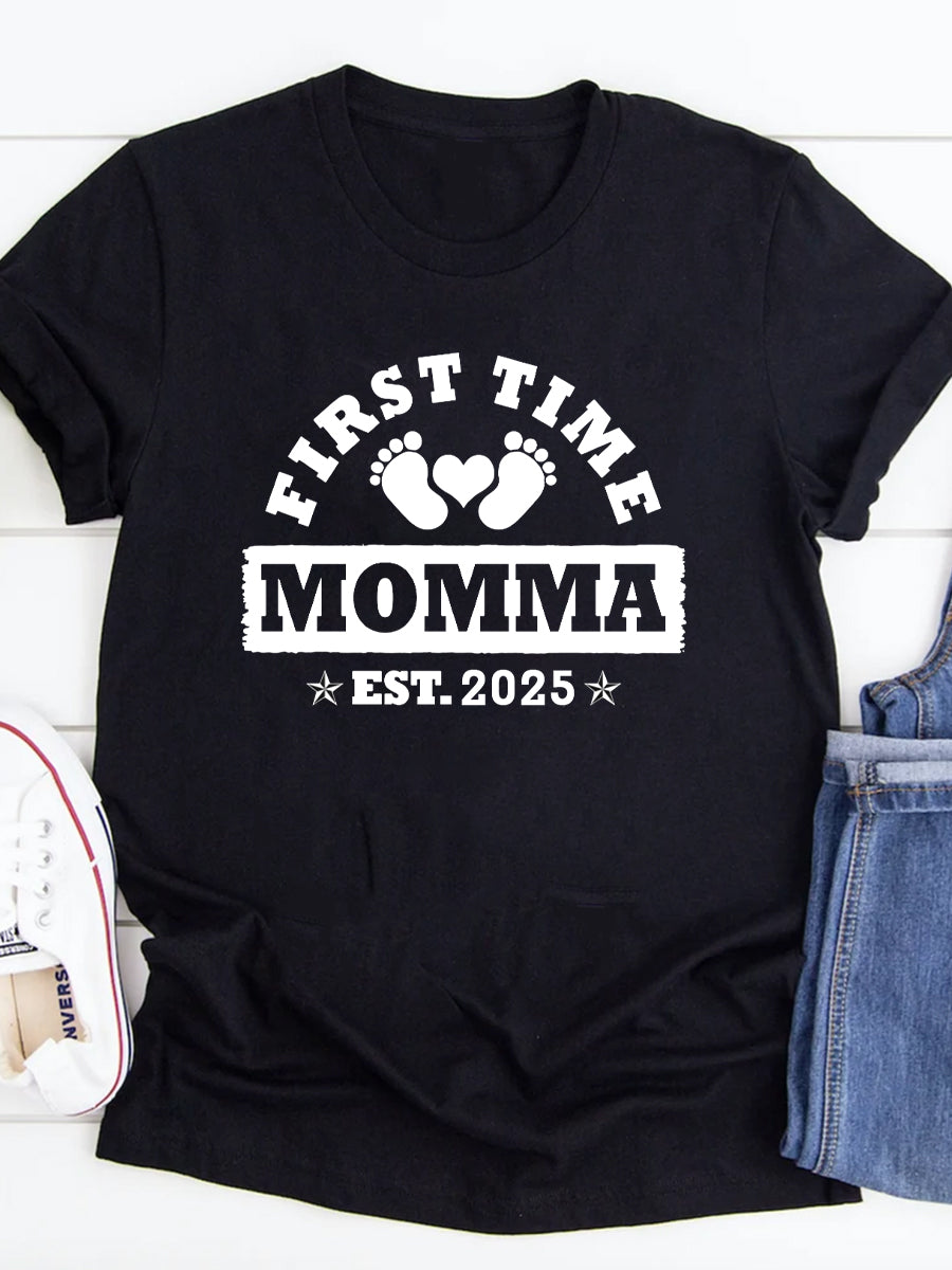 First Time Mommy EST 2024/2025 Announcement Family Matching Shirt