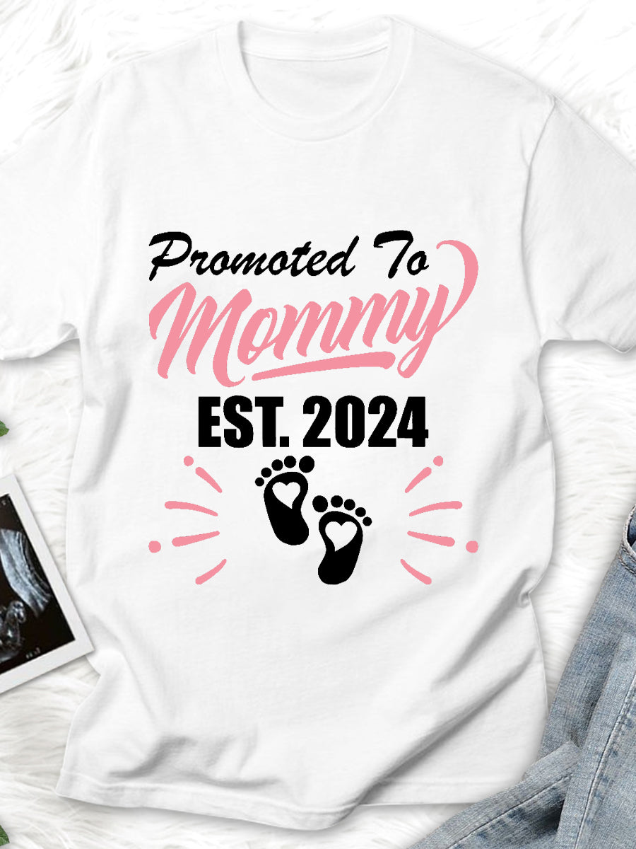 Promoted To Mommy EST.2024/2025 Maternity Shirt