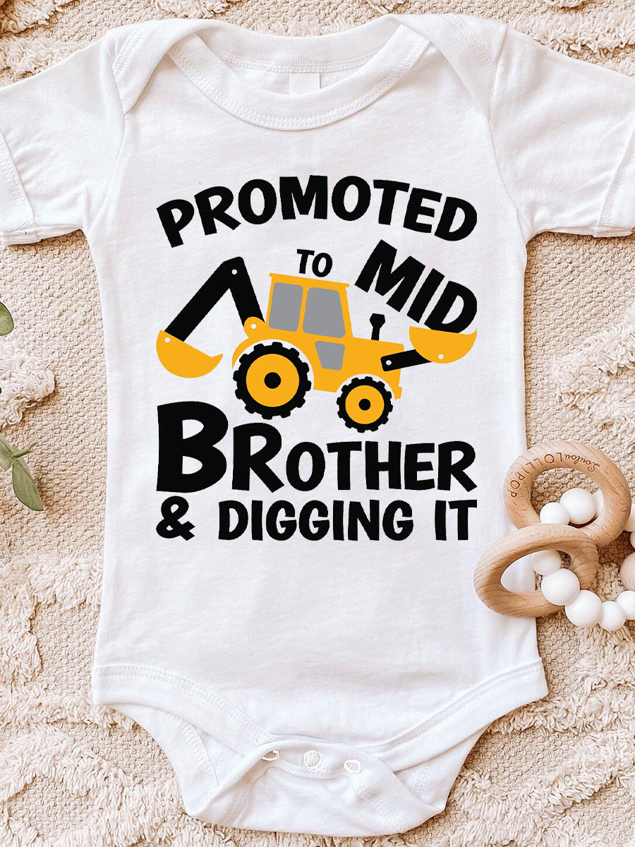 Promoted To Big/Mid Brother & Digging It Cute Family Matching Shirt