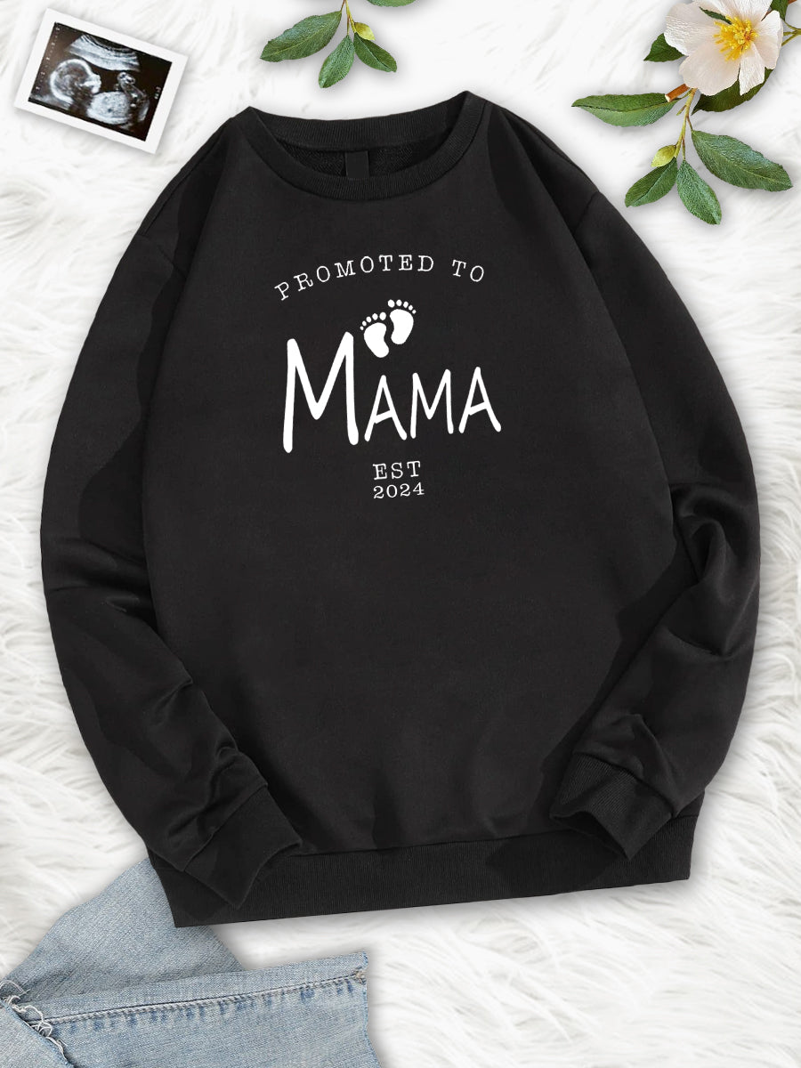 Promoted To Mama 2024/2025 Announcement Family Matching Shirt