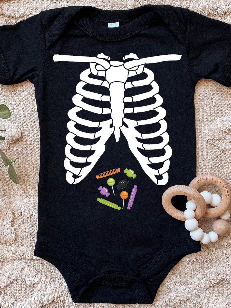 Skeleton and Candy Halloween Child Shirt