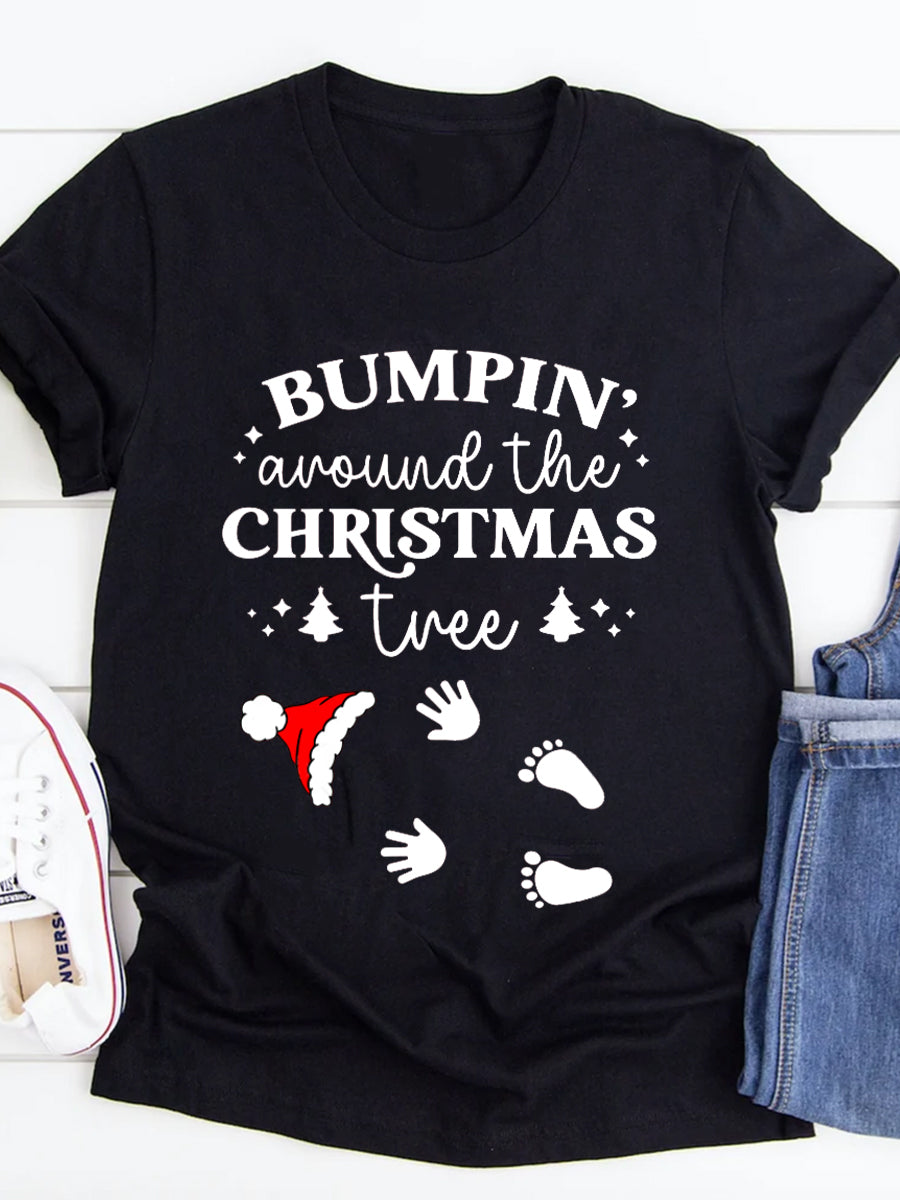 Bumpin Around The Christmas Tree Maternity Shirt