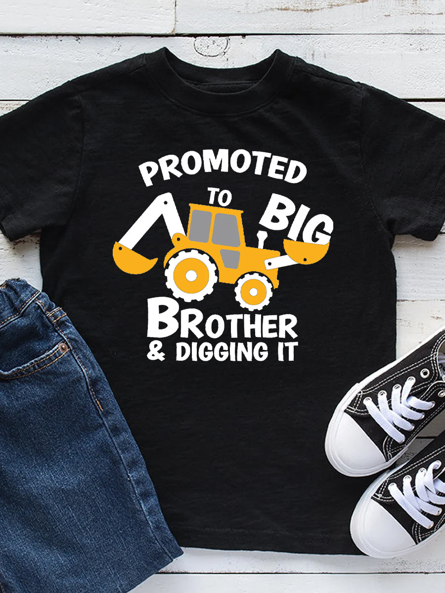 Promoted To Big/Mid Brother & Digging It Cute Family Matching Shirt