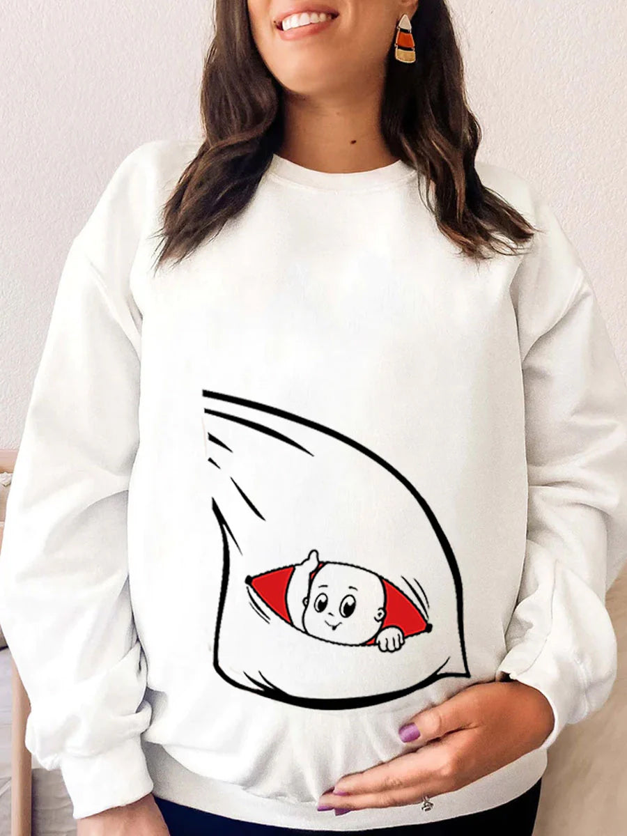 Santa Baby Couple Christmas Maternity Sweatshirt