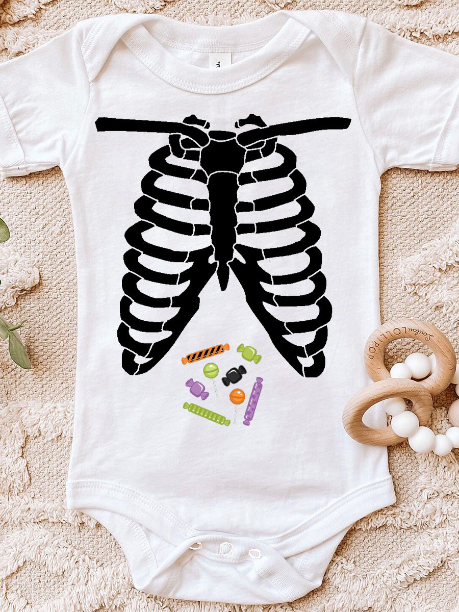 Skeleton and Candy Halloween Child Shirt