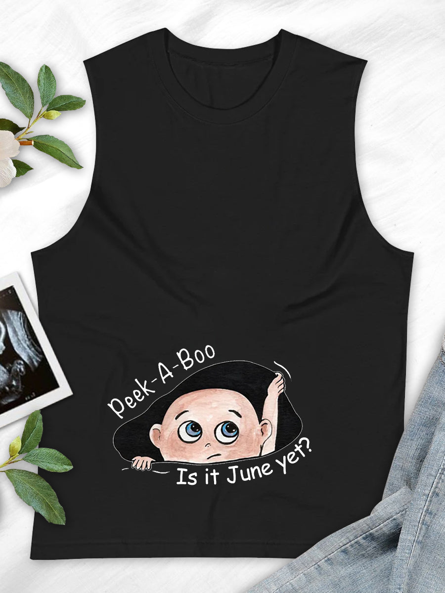 Customizable Months Peek-a-Boo Cartoon Baby Maternity Shirt