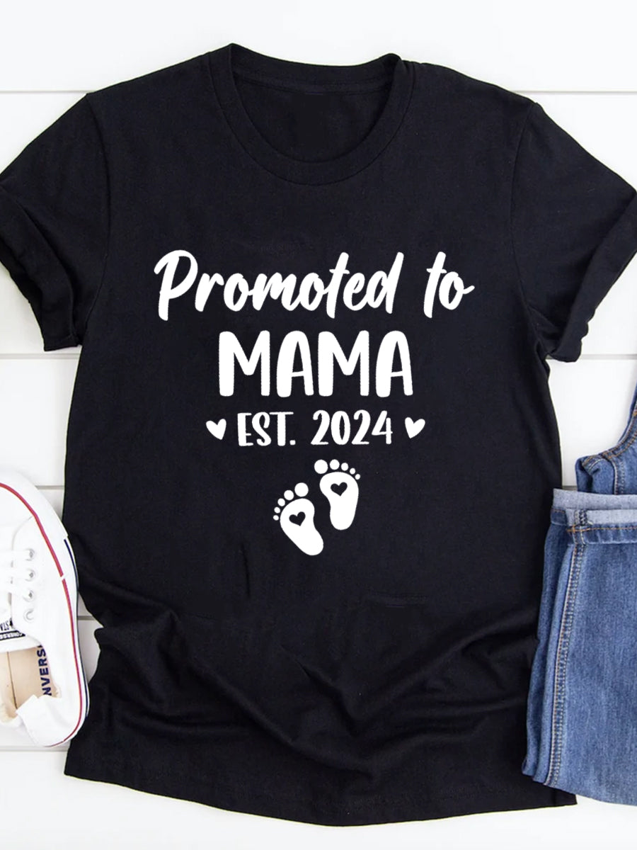 Promoted To Mama EST 2024/2025 Announcement Family Matching Shirt