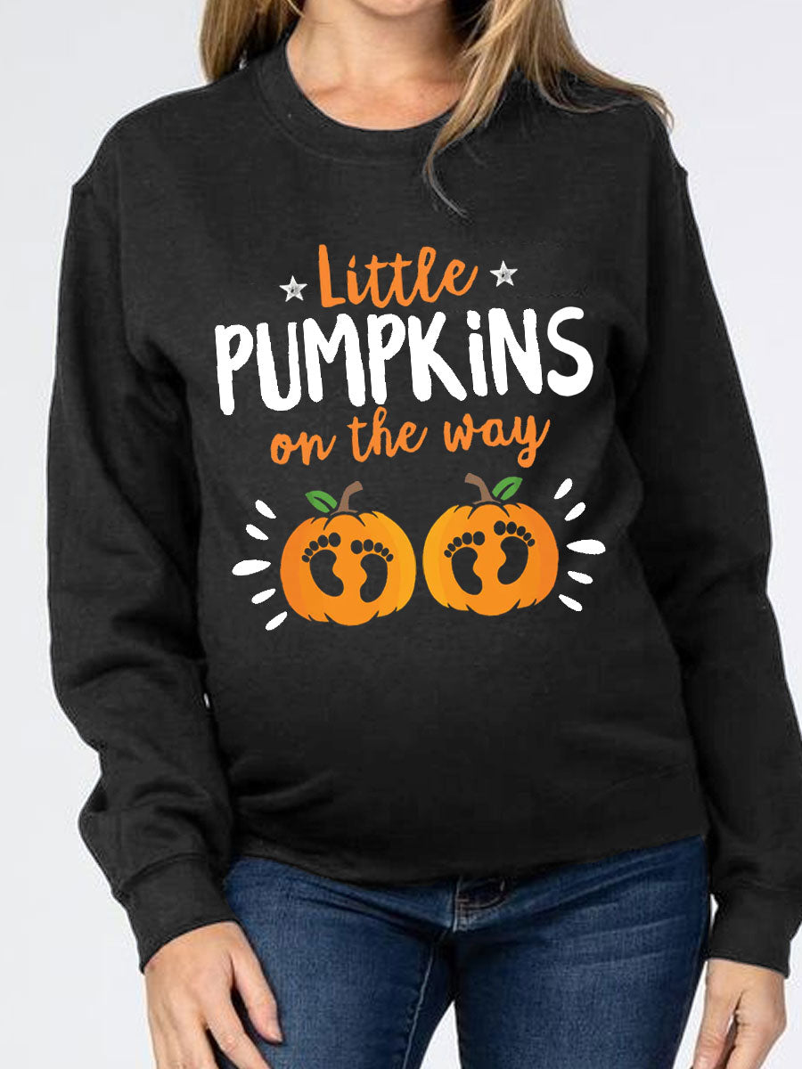 Little Pumpkins On The Way Twins Announcement Parents Shirt