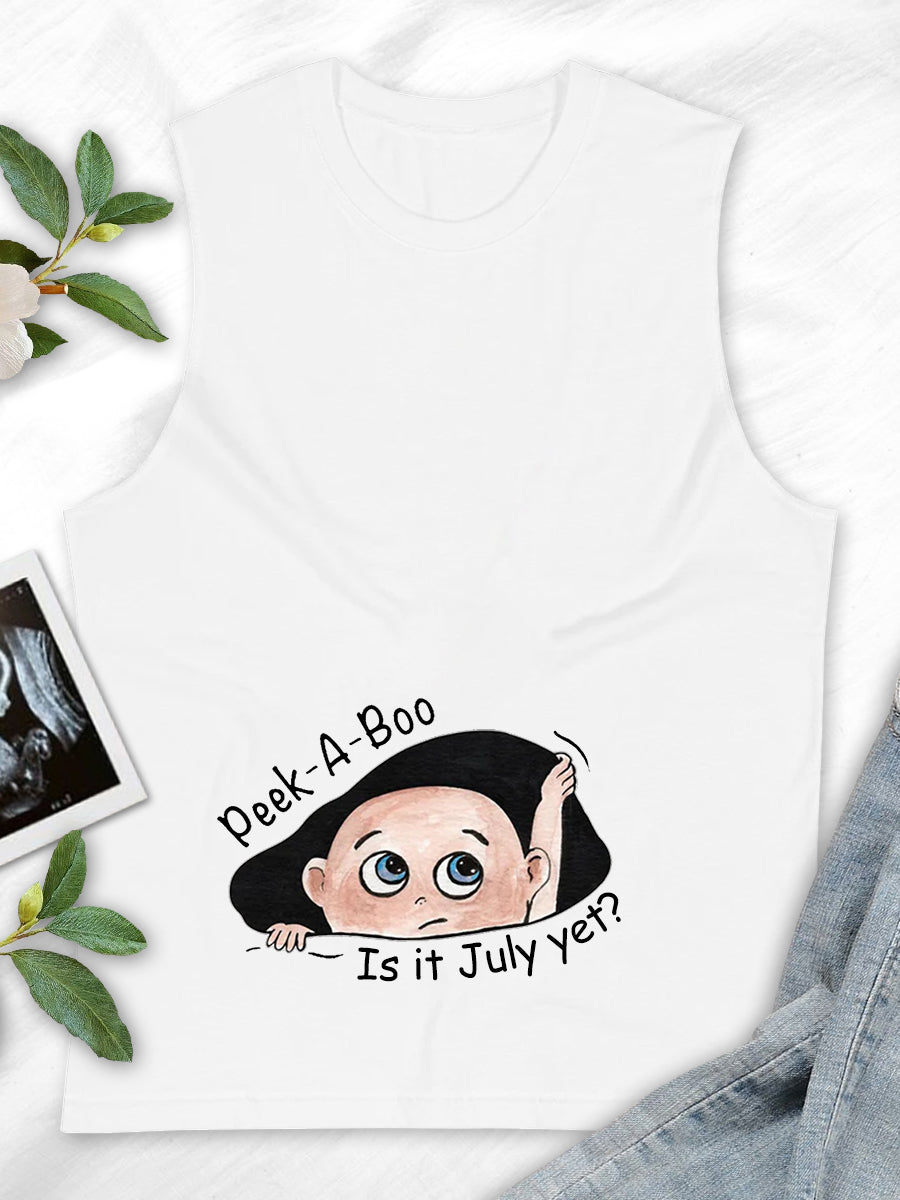 Customizable Months Peek-a-Boo Cartoon Baby Maternity Shirt