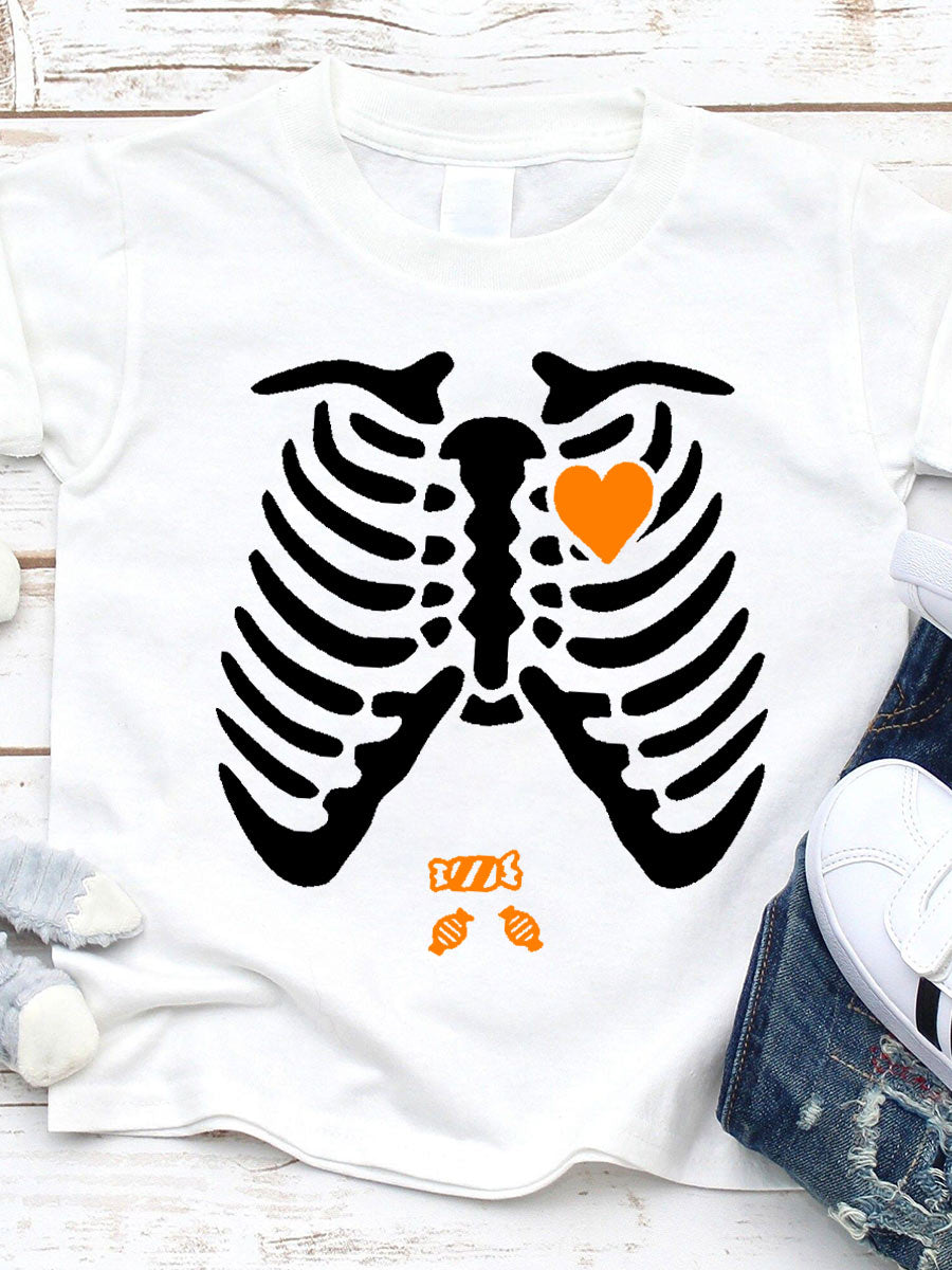 Skeleton Big Bro Sis Parents Maternity Shirt