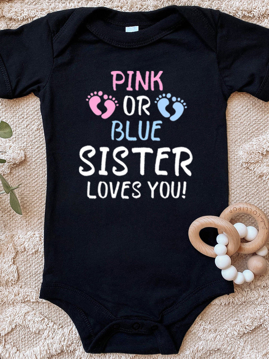 Pink or Blue Mommy Loves You Announcement Family Matching Shirt