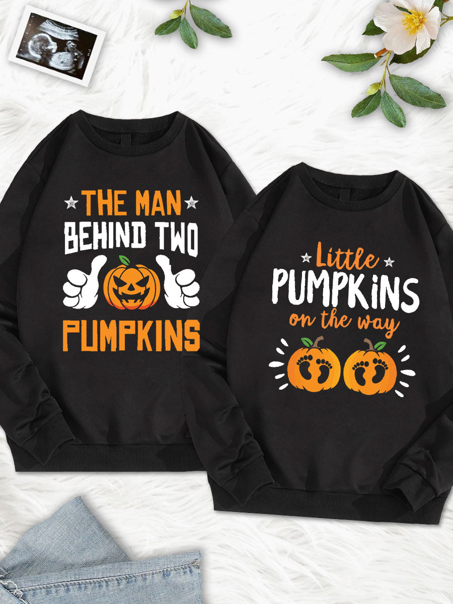 Little Pumpkins On The Way Twins Announcement Parents Shirt