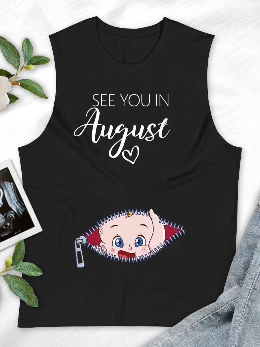 See You In Your Month Blue Eyes Baby Funny Maternity Sweatshirt