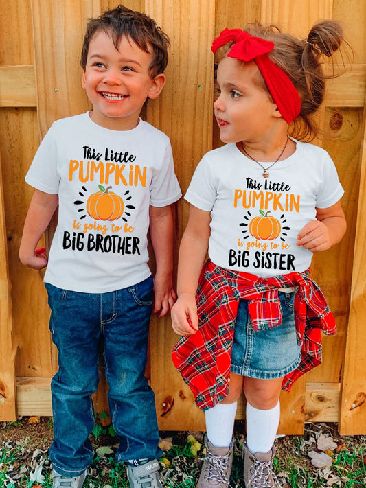 This Little Pumpkin Is Going To Be A Big Brother Family Matching Shirt