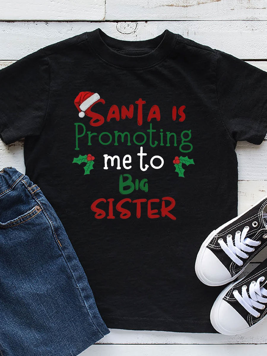 Santa Is Promoting Me To Mommy Announcement Family Matching Shirt