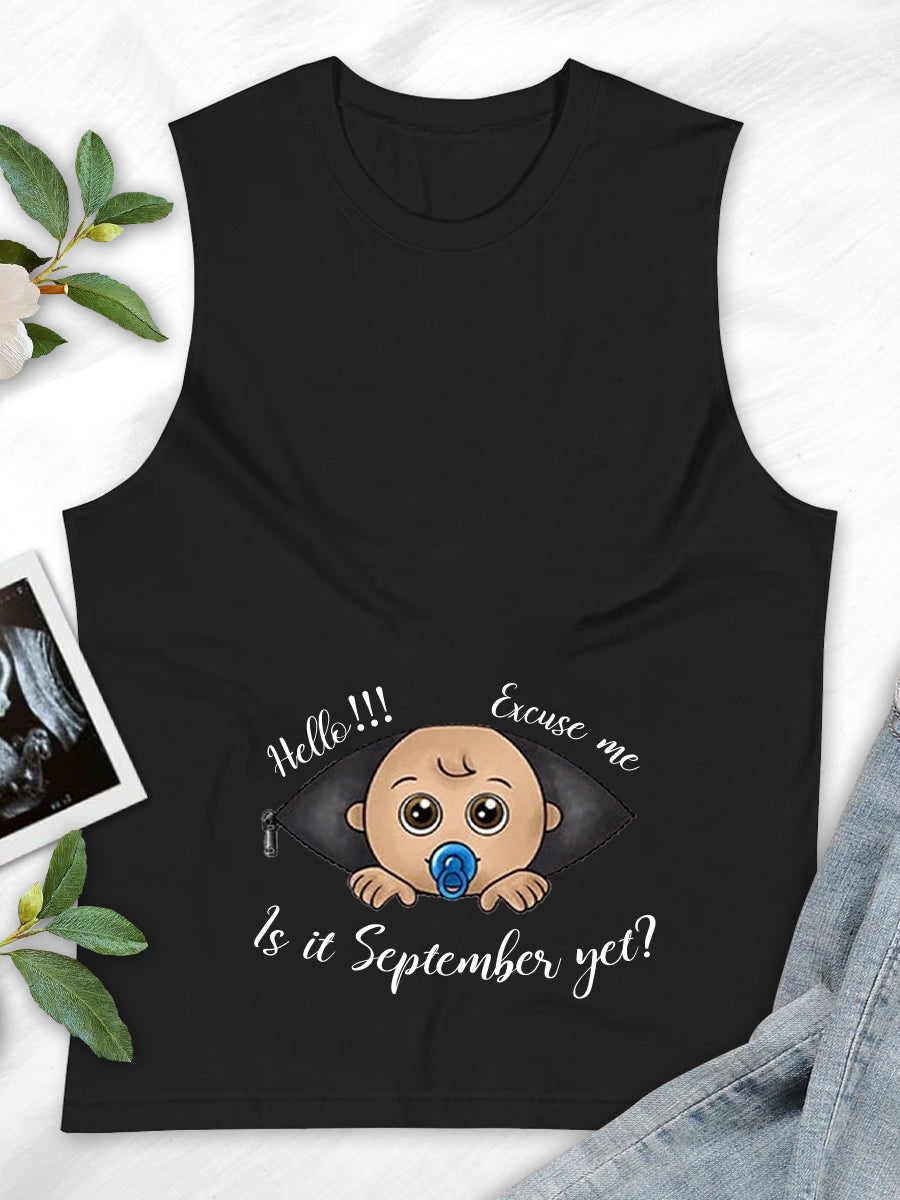 Customizable Months Cute Brown Eyes Baby Maternity Shirt