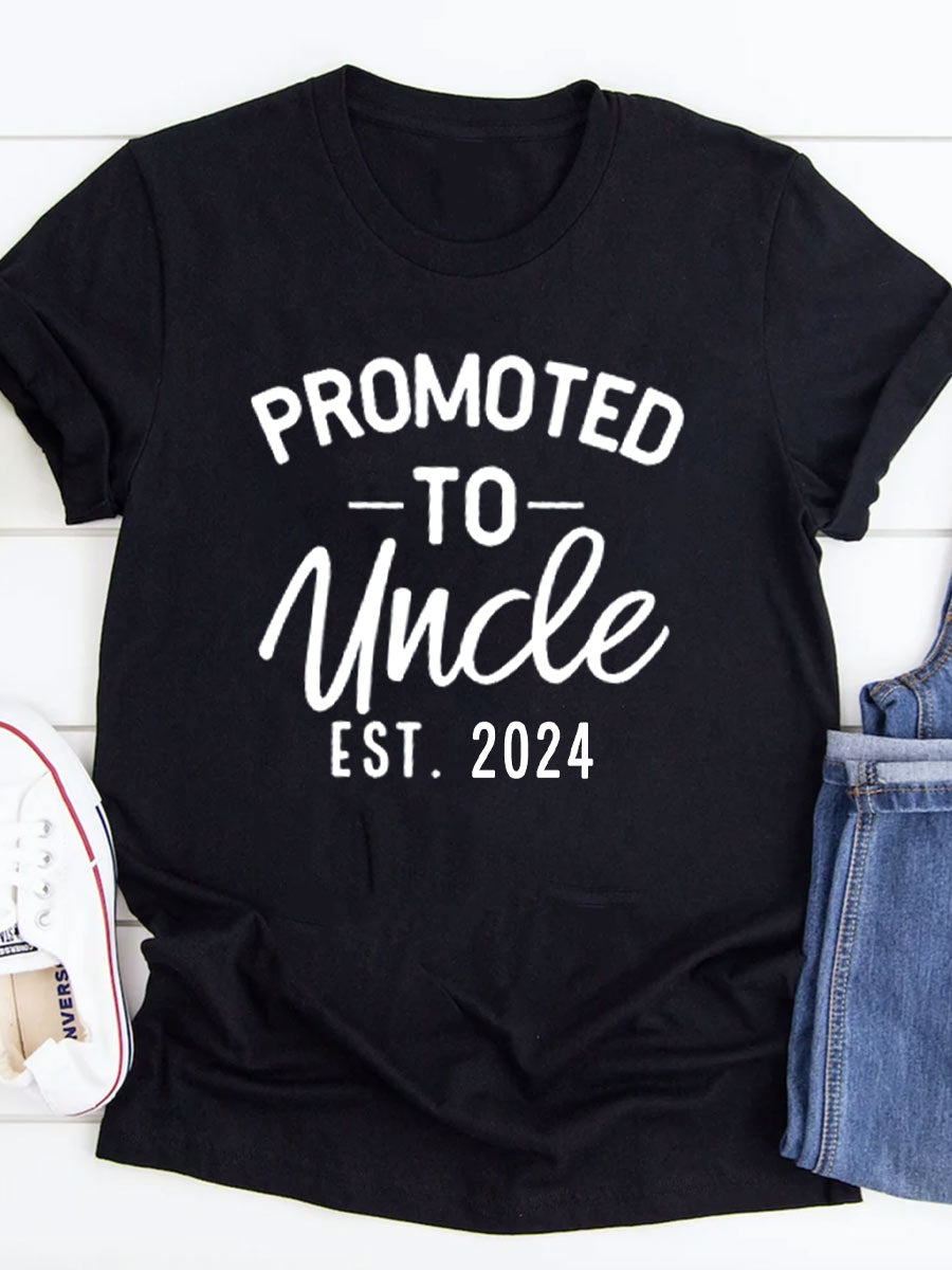 Promoted To Grandparents, Aunt/Uncle Est. 2024/2025 Announcement Family Matching Shirt