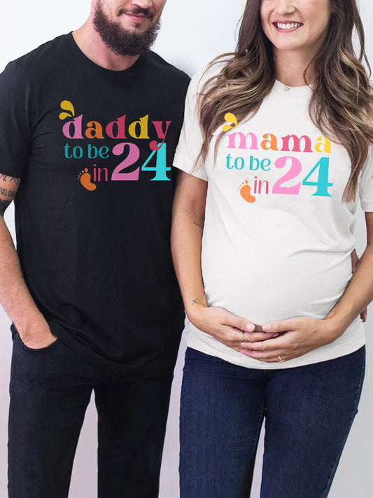 Daddy & Mama To Be In 2024/2025 Couple Shirt