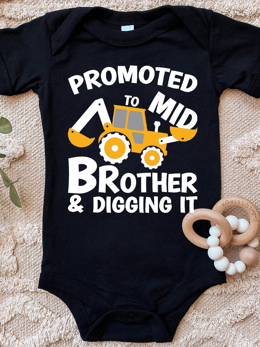 Promoted To Big/Mid Brother & Digging It Cute Family Matching Shirt