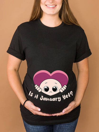 Customized Month Baby Peeking Heart Maternity Sweatshirt