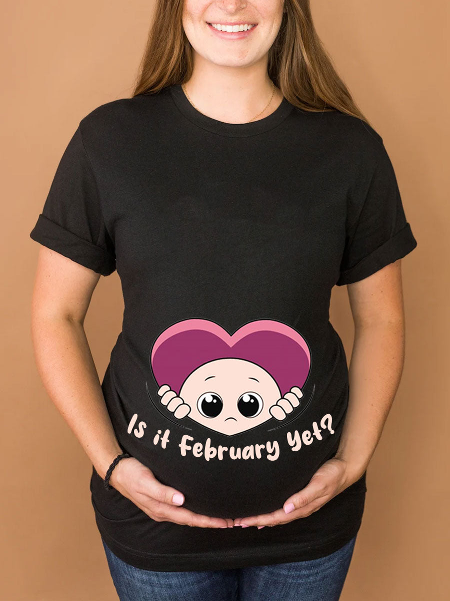 Customized Month Baby Peeking Heart Maternity Sweatshirt