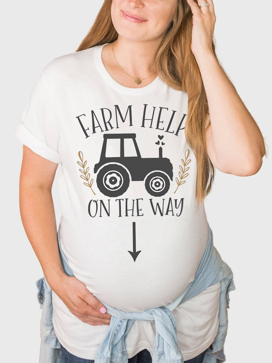 Farm Help On The Way Maternity Shirt