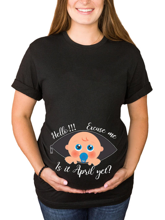 Excuse Me Is It Customizable Months Cute Boy Maternity Shirt