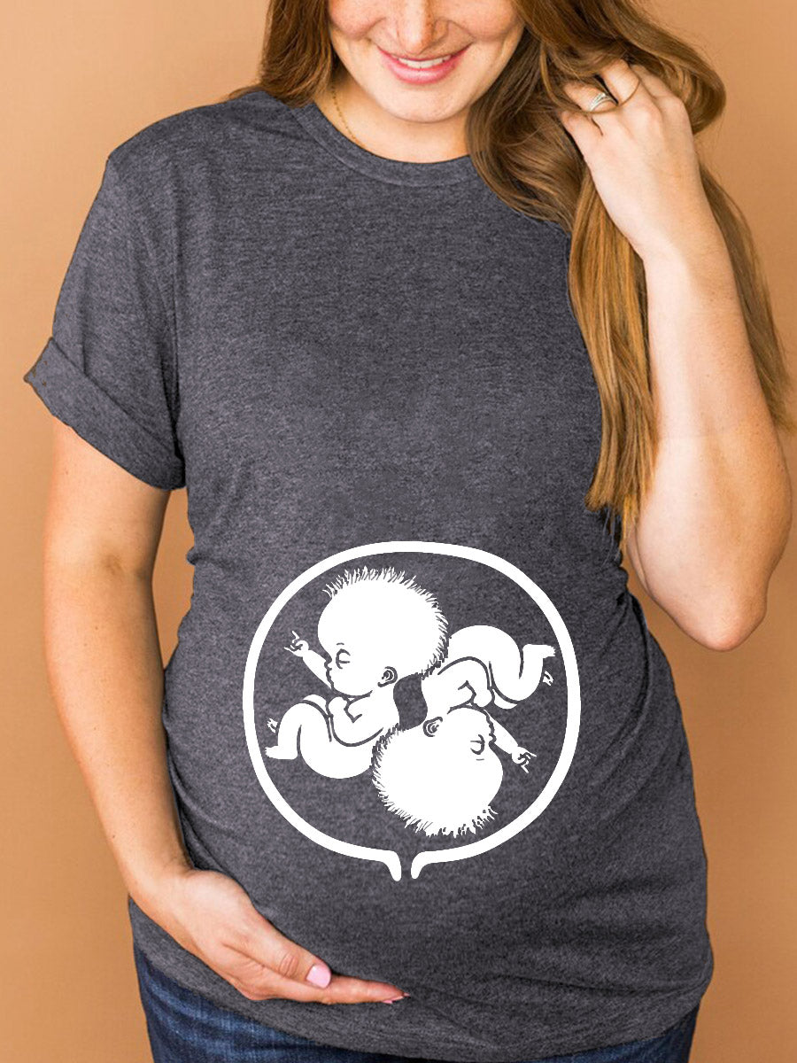 Rock Belly Duet Baby Twins Maternity Shirt