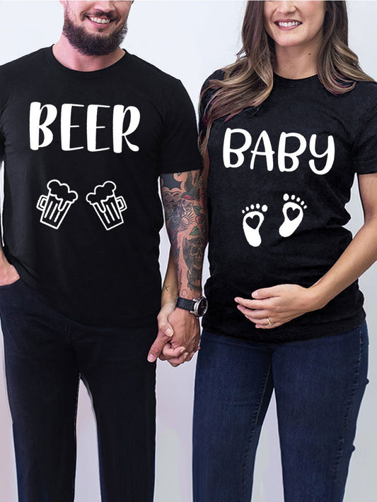 Beer & Baby Couple Maternity Shirt