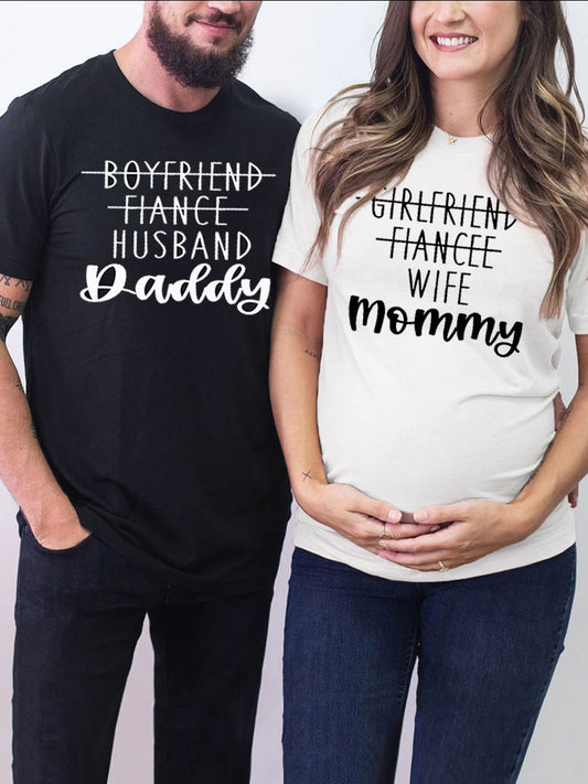 GF/BF To Mommy/Daddy Couple Maternity Shirt