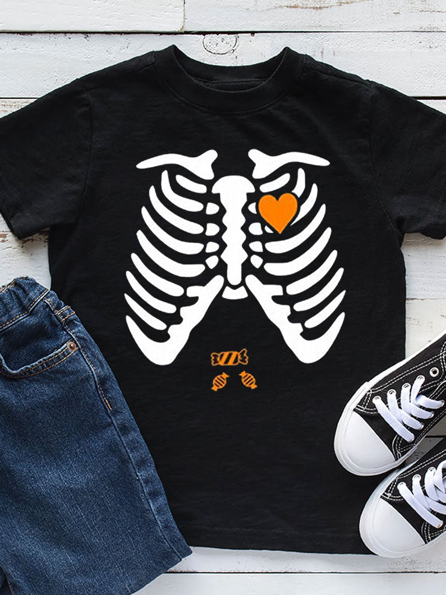 Skeleton Big Bro Sis Parents Maternity Shirt