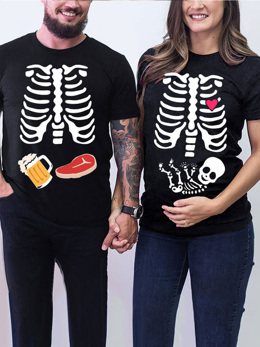 Skeleton Baby Couple Maternity Shirt