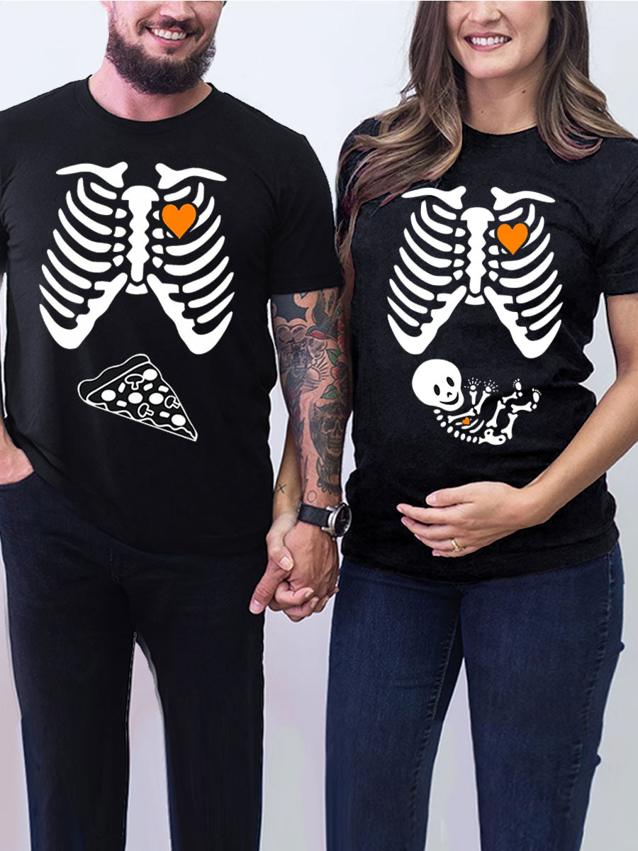 Skeleton Big Bro Sis Parents Maternity Shirt