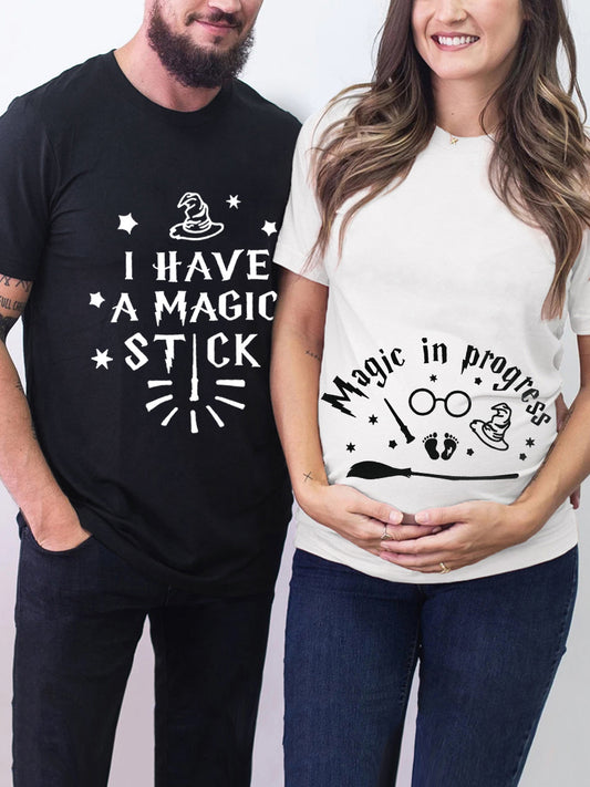 Magic In Progress Couple Maternity Shirt